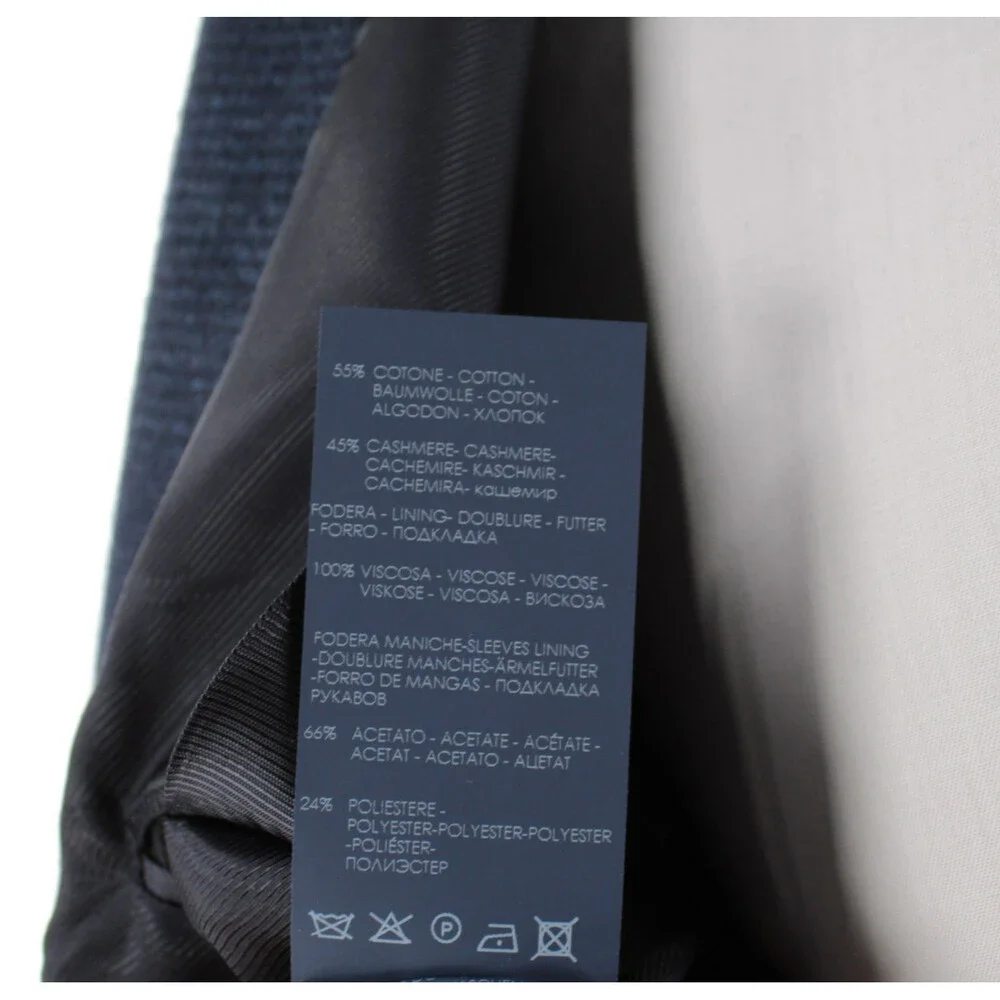 Fedeli NWT Cotton / Cashmere Blend Sport Coat Size 56 (46 US) In Blue Plaid